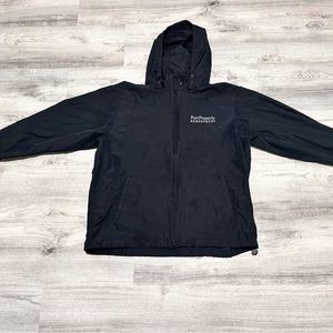 North End Black Hooded Windbreaker Jacket Size L